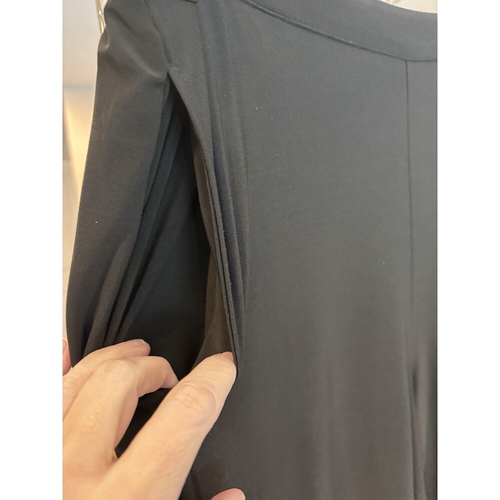 Liv By Habitat Pants XL Artsy Slinky Travel Knit Pull On Pocket Black Ruched - Picture 2 of 9